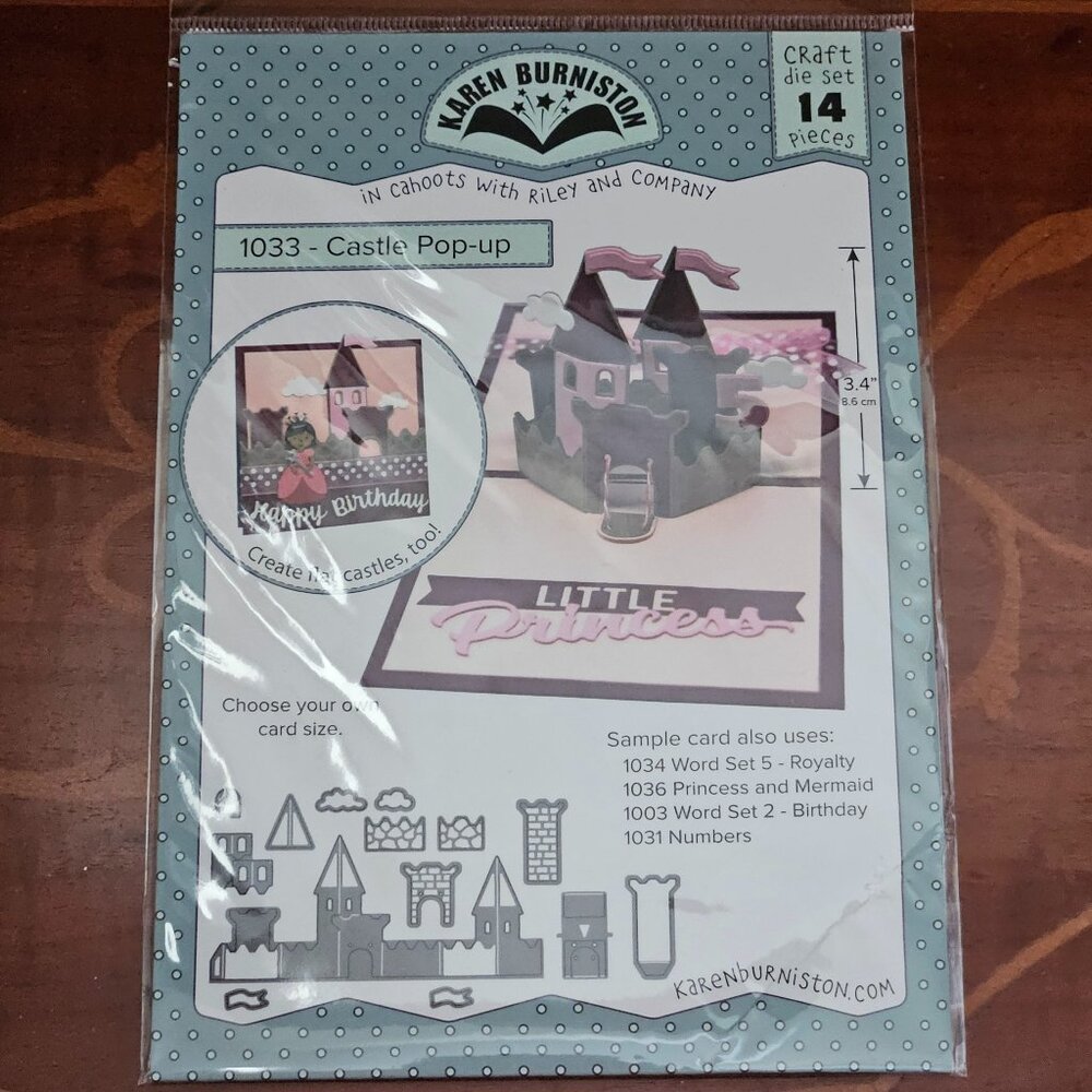 RARE KAREN BURNISTON CASTLE PRINCESS FAIRY TALE POP UPS 1033 METAL DIES CUTTING